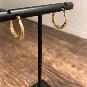 14k Round Concave Hoop Earrings